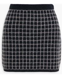 The Elder Statesman - Grid Stitch Jacquard-knit Cashmere And Cotton-blend Mini Skirt - Lyst