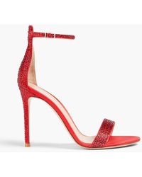 Gianvito Rossi - Glam Raso Crystal-embellished Satin Sandals - Lyst