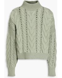 Brunello Cucinelli - Cable-knit Wool, Cashmere And Silk-blend Turtleneck Sweater - Lyst