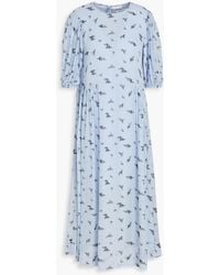 Ganni - Floral-print Georgette Midi Dress - Lyst
