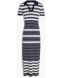 Claudie Pierlot - Striped Cotton And Cashmere-Blend Midi Shirt Dress - Lyst