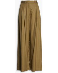 Womens Clothing Trousers - Save 20% Zimmermann Pants In Silk in Gold Metallic Slacks and Chinos Wide-leg and palazzo trousers 