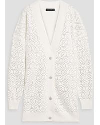 retroféte - Crystal-embellished Cotton And Cashmere-blend Cardigan - Lyst