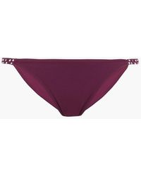 I.D Sarrieri Swarovski Crystal-embellished Mid-rise Bikini Briefs - Purple