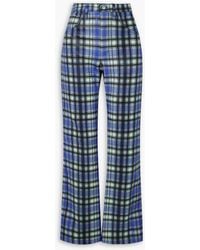 Dodo Bar Or - Soof Checked Leather Straight-leg Pants - Lyst