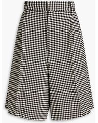 Marni - Pleated Gingham Wool-blend Twill Shorts - Lyst