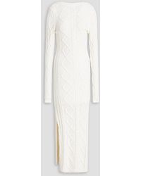 REMAIN Birger Christensen - Carmain Cable-knit Cotton-blend Midi Dress - Lyst
