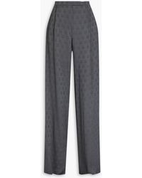 Emporio Armani - Pleated Checked Jacquard Wide-leg Pants - Lyst