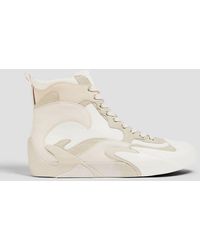 Zimmermann - Suede-trimmed Canvas High-top Sneakers - Lyst