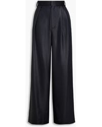 Tibi - Hose mit weitem bein aus satin mit falten - Lyst