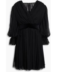 Dolce & Gabbana - Gathered Silk-blend Chiffon Mini Dress - Lyst
