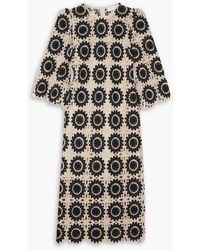 Zimmermann - Ginger Scalloped Crocheted Cotton-blend Midi Dress - Lyst