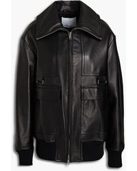 3.1 Phillip Lim Oversized Leather Bomber Jacket - Black