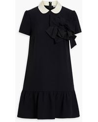 RED Valentino - Bow-detailed Crepe Mini Dress - Lyst