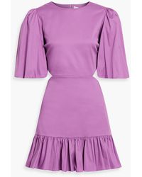 Veronica Beard - Iker Cutout Ruffled Cotton-blend Poplin Mini Dress - Lyst