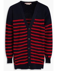Marni - Distressed Striped Ribbed Wool Cardigan - Lyst