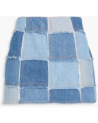 FRAME - The 70s minirock aus denim in patchwork-optik - Lyst