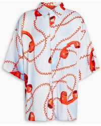 Martine Rose - Oversized Printed Satin Shirt - Lyst
