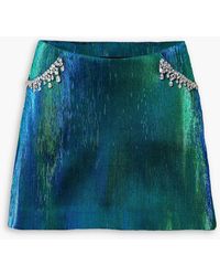 Miss Sohee - The Vanguard Crystal-embellished Lamé Mini Skirt - Lyst