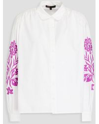 Maje - Embroidered Cotton Shirt - Lyst