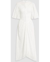 Isabel Marant - Turin Crochet-trimmed Broderie Anglaise Cotton Midi Dress - Lyst