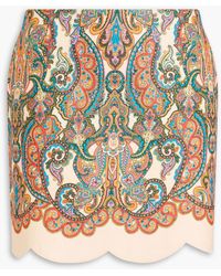 Zimmermann - Scalloped Paisley-Print Linen Mini Skirt - Lyst