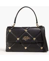 Love Moschino - Embellished Quilted Faux Leather Tote - Lyst