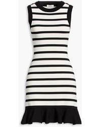 Sandro - Ruffled Striped Stetch-Knit Mini Dress - Lyst