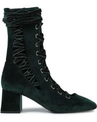 Zimmermann Lace-up Velvet Ankle Boots - Black