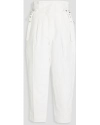3.1 Phillip Lim - Cropped Hammered Cotton And Linen-blend Tapered Pants - Lyst