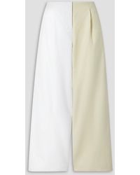Interior - The Vanguard The Duo Two-tone Cotton-twill Wide-leg Pants - Lyst