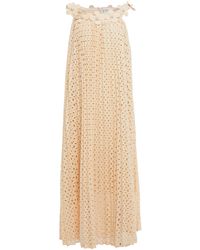 Huishan Zhang Embellished Off-the-shoulder Broderie Anglaise Maxi Dress - Multicolour