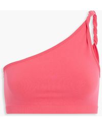 Helmut Lang - One-shoulder Twisted Stretch-jersey Bra Top - Lyst