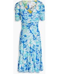Diane von Furstenberg - Koren wendbares kleid aus mesh mit floralem print und raffungen - Lyst