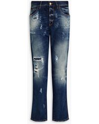 Dolce & Gabbana - Slim-fit Distressed Denim Jeans - Lyst