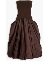 Jonathan Simkhai - Izzy Strapless Stretch-Knit And Taffeta Midi Dress - Lyst