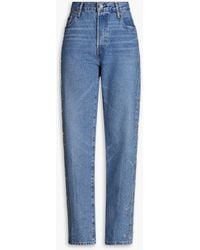 Levi's - 501 90s Embellished Faded High-rise Straight-leg Jeans - Lyst