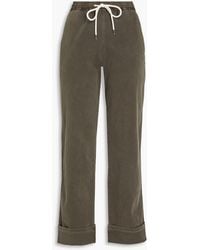 James Perse - Brushed Cotton-blend Twill Straight-leg Pants - Lyst