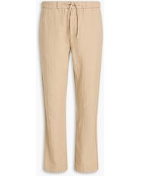 Frescobol Carioca - Oscar Herringbone Lyocell, Linen And Cotton-Blend Drawstring Pants - Lyst