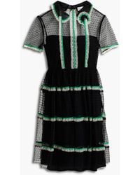 RED Valentino - Tiered Lace-trimmed Point D'esprit Mini Dress - Lyst
