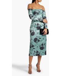 Emilia Wickstead Ragna Rose-print Taffeta-faille Dress in Yellow | Lyst  Australia