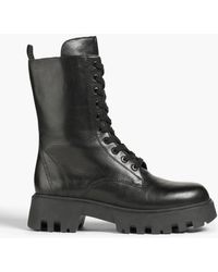 Maje - Leather combat boots - Lyst