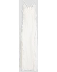 Jonathan Simkhai - Emily maxikleid aus crêpe aus einer cupromischung mit rüschen - Lyst