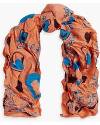 Acne Studios - Printed Cotton And Silk-blend Scarf - Lyst