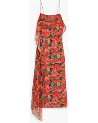 Solid & Striped - The Lanier Draped Floral-print Georgette And Crepe De Chine Maxi Dress - Lyst