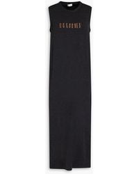 Brunello Cucinelli - Mélange Printed Wool-blend Jersey Midi Dress - Lyst