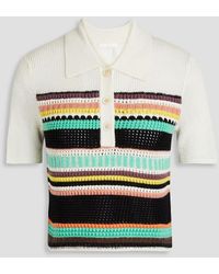 Chloé - Crochet-knit Wool Polo Sweater - Lyst