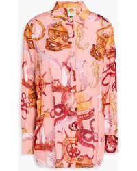 FARM Rio - Printed Crepe De Chine Shirt - Lyst