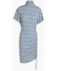 Isabel Marant - Asymmetric Printed Stretch-Crepe Mini Dress - Lyst