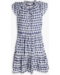 Veronica Beard - Zee Ruffled Gingham Cotton Mini Dress - Lyst